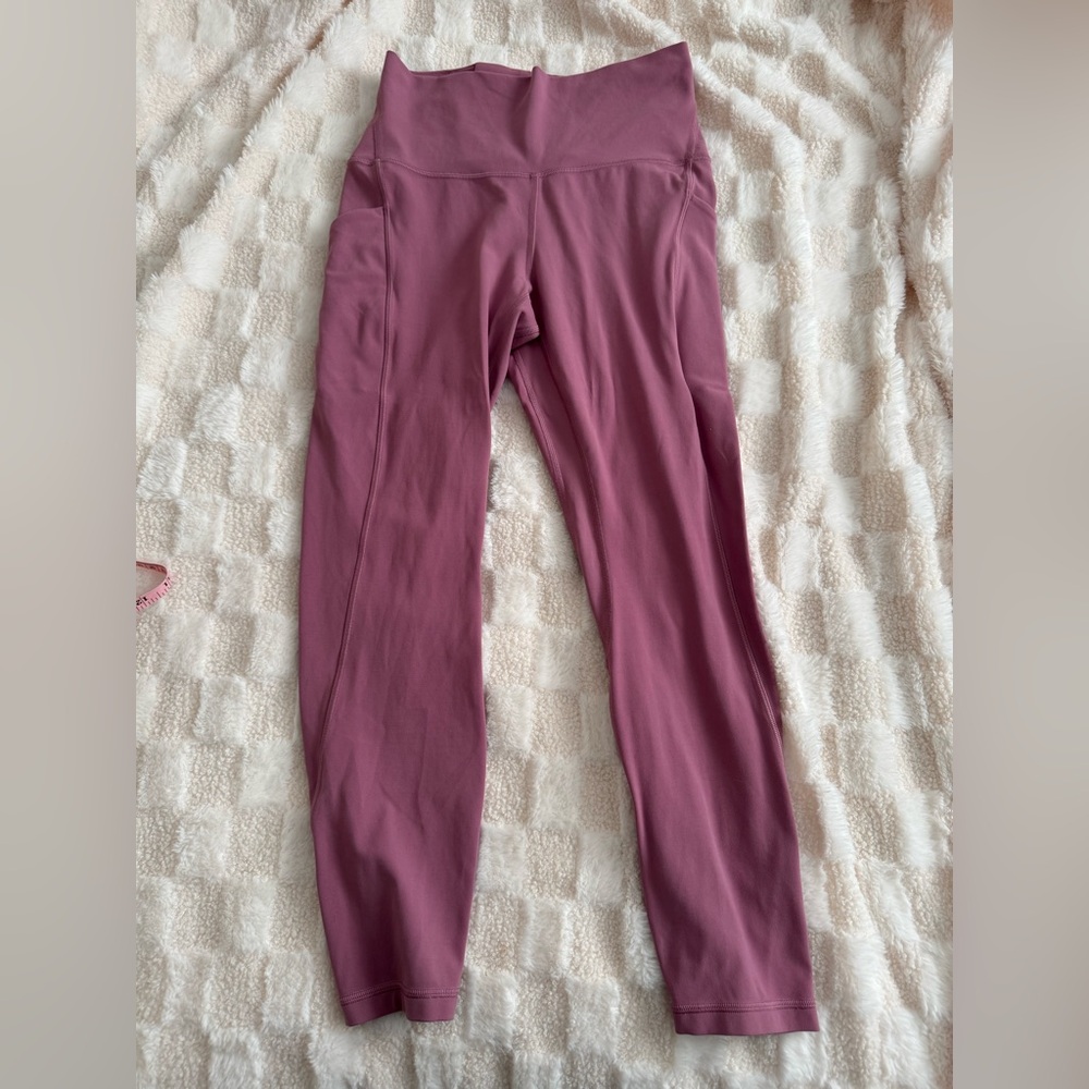 Lululemon Align leggings w/ pockets. 25in inseam. Like new. Dusty rose color